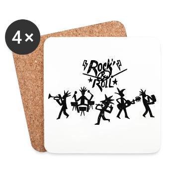 Rock 'N' Roll Band Sketch - Coasters (set of 4) - white - Front