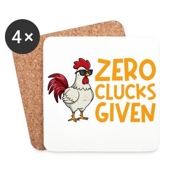 Élevage de coqs, volaille, poulet - Dessous de verre (lot de 4) - blanc - Devant