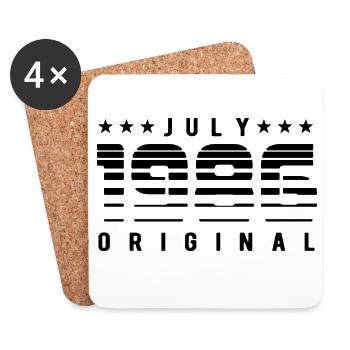 Original Limited Edition July 1986 Geburtstag - Untersetzer (4er-Set) - Weiß - Vorne