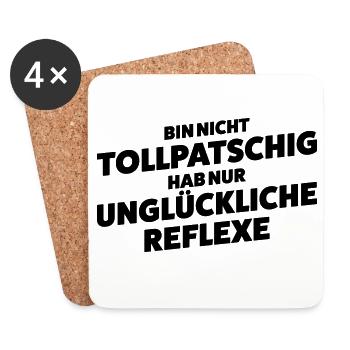 Unglueckliche Reflexe Spruch Shirt - Untersetzer (4er-Set) - Weiß - Vorne
