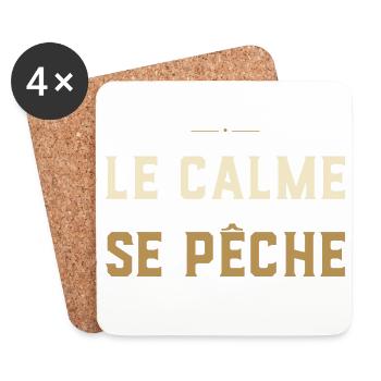 Le Calme Se Pêche - Cadeau Pêcheur - Dessous de verre (lot de 4) - blanc - Devant
