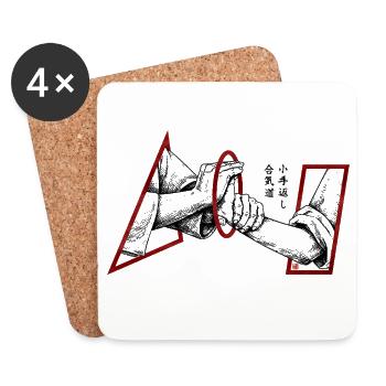 Aikido Technique Kotegaeshi Wrist Lock Budo - Coasters (set of 4) - white - Front