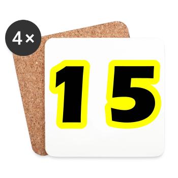 Symbole numérique 15 - Dessous de verre (lot de 4) - blanc - Devant