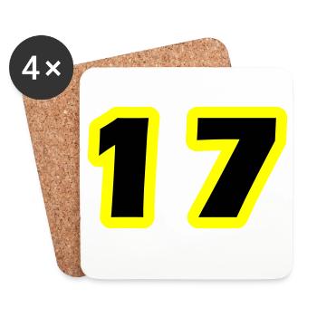 17 Number Symbol - Coasters (set of 4) - white - Front