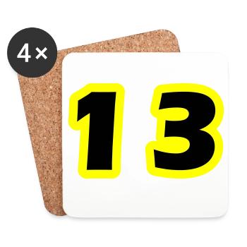Symbole numérique 13 - Dessous de verre (lot de 4) - blanc - Devant
