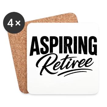 Aspirant retraité - Dessous de verre (lot de 4) - blanc - Devant
