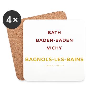 Bagnols-les-Bains Lozère - Bath - Baden-Baden - Dessous de verre (lot de 4) - blanc - Devant