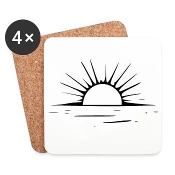 Sonnenuntergang Meer Sonne Urlaub Geschenk - Untersetzer (4er-Set) - Weiß - Vorne