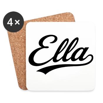 Ella Name Gift Avant-Famille - Dessous de verre (lot de 4) - blanc - Devant