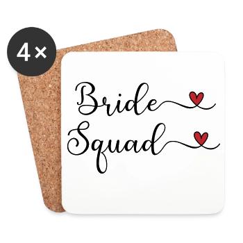 Bride Squad cute handwritten Typography with a Hea - Coasters (set of 4) - white - Front
