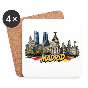 Madrid Graffiti Skyline - Coasters (set of 4) - white - Front