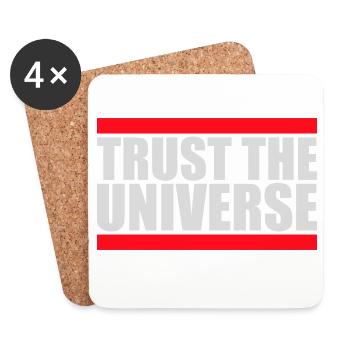 Trust The Universe Spirituell Universum Zitat Logo - Untersetzer (4er-Set) - Weiß - Vorne