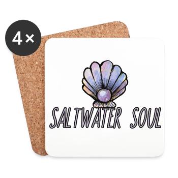 Art de la coquille d’âme salée - Dessous de verre (lot de 4) - blanc - Devant