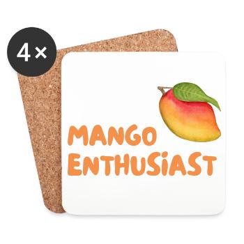 Mango Enthusiast Graphic - Coasters (set of 4) - white - Front