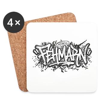 Fehmarn Graffiti Oldschool Hip Hop - Untersetzer (4er-Set) - Weiß - Vorne