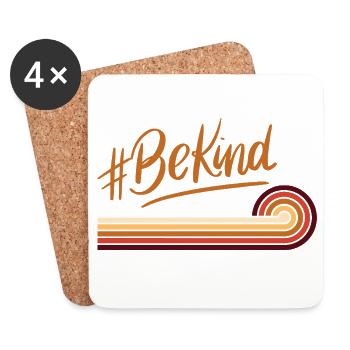 BeKind Retro Regenbogenstreifen - Untersetzer (4er-Set) - Weiß - Vorne