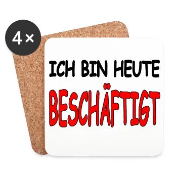 Beschäftigt - Untersetzer (4er-Set) - Weiß - Vorne