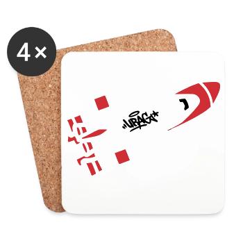 Red Rocket Graffiti Logo - Coasters (set of 4) - white - Front