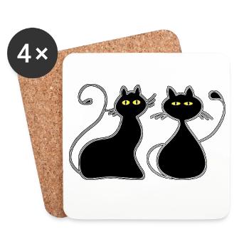 Cats - Coasters (set of 4) - white - Front