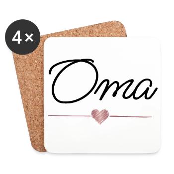 Grand-mère Cadeau de Cœur Meilleure Grand-mère - Dessous de verre (lot de 4) - blanc - Devant