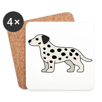 Dalmatian Spot Design - Coasters (set of 4) - white - Front