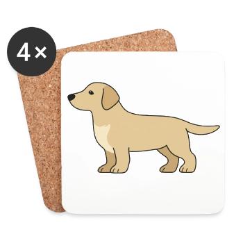 Silhouette délicate du retriever - Dessous de verre (lot de 4) - blanc - Devant