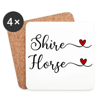 Shire Horse with a Heart - Coasters (set of 4) - white - Front