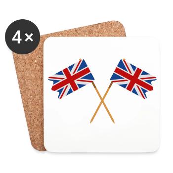 Flagge Großbritanniens - Untersetzer (4er-Set) - Weiß - Vorne