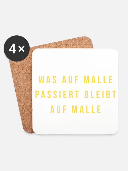 Regel 1: Was auf Malle passiert bleibt - Untersetzer (4er-Set) - Weiß