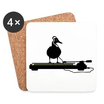 disco duck turntable - Untersetzer (4er-Set) - Weiß - Vorne