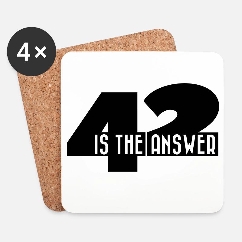 42 Is The Answer Sci Fi Spruch - Untersetzer (4er-Set) - Weiß