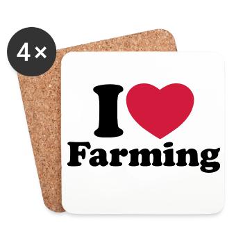 I love farming - Untersetzer (4er-Set) - Weiß - Vorne