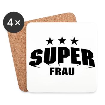 Super Frau - Untersetzer (4er-Set) - Weiß - Vorne