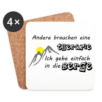 Mountain therapy - Coasters (set of 4) - white - Front