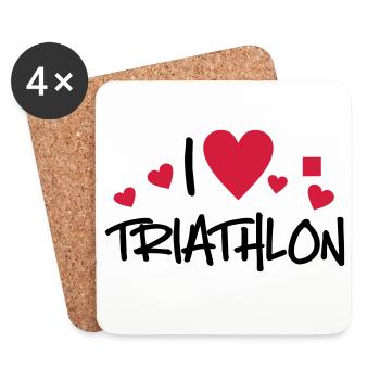 Triathlon - Untersetzer (4er-Set) - Weiß - Vorne