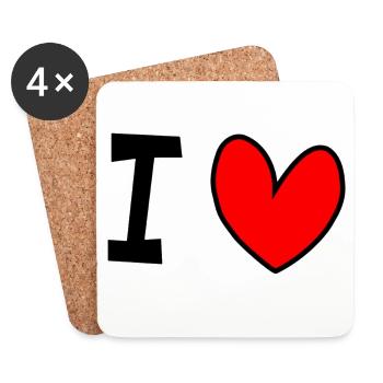 I love - Untersetzer (4er-Set) - Weiß - Vorne