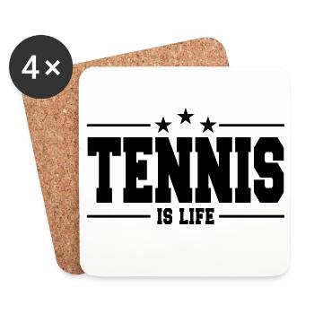 Tennis ist Leben 1 - Untersetzer (4er-Set) - Weiß - Vorne