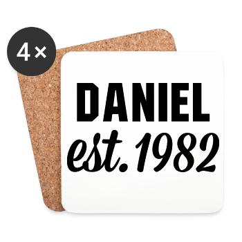 Daniel est 1982 - Untersetzer (4er-Set) - Weiß - Vorne