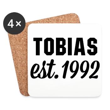 Tobias est 1992 - Untersetzer (4er-Set) - Weiß - Vorne