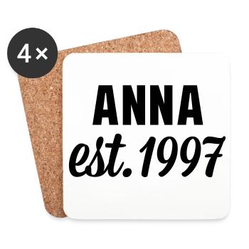 Anna est 1997 - Untersetzer (4er-Set) - Weiß - Vorne