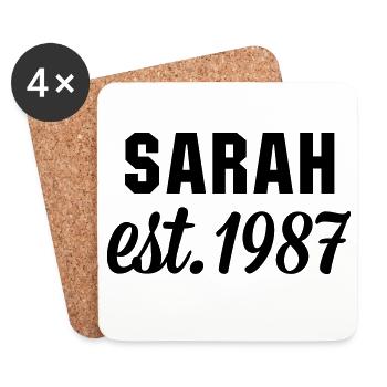 Sarah est 1987 - Untersetzer (4er-Set) - Weiß - Vorne