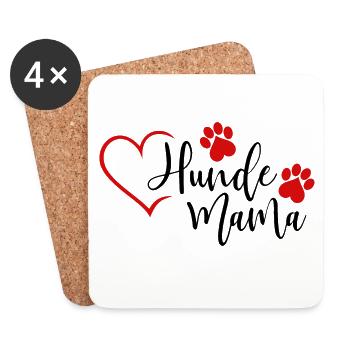 Hunde Mama  - Untersetzer (4er-Set) - Weiß - Vorne