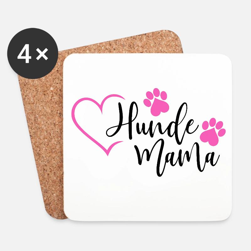 Hund Hunde Mama Hundemama - Untersetzer (4er-Set) - Weiß