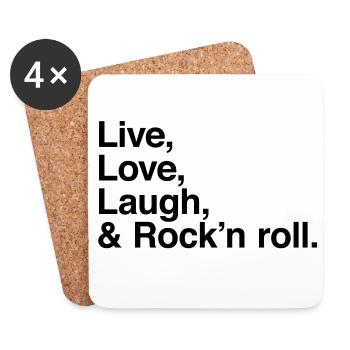 live love laugh and rock and roll - Coasters (set of 4) - white - Front