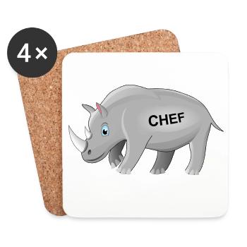 Rhino, boss, rhino, boss, CEO, funny gift - Coasters (set of 4) - white - Front