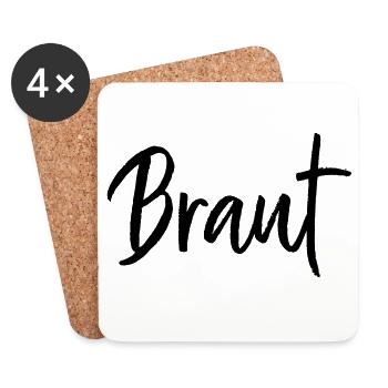 Braut Polterabend Junggesellenabschied - Untersetzer (4er-Set) - Weiß - Vorne