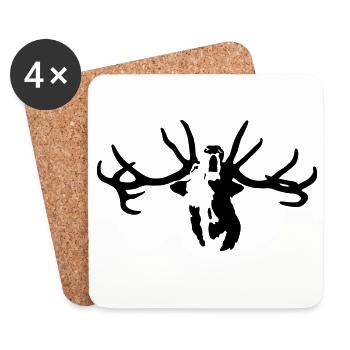 cerf - Dessous de verre (lot de 4) - blanc - Devant