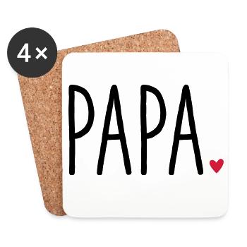 Dad Heart - Gift Father's Day Family Child Love - Coasters (set of 4) - white - Front