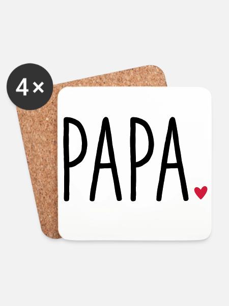 Dad Heart - Gift Father's Day Family Child Love - Coasters (set of 4) - white