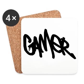 Gamer - Untersetzer (4er-Set) - Weiß - Vorne